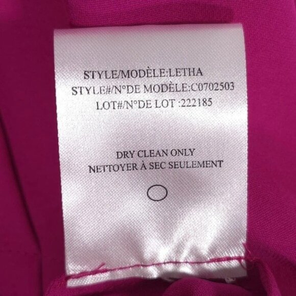 Theory Women's Top 100% SILK Pleated MEDIUM Shirt Hidden Button LS Pink Fuchsia - Picture 9 of 10